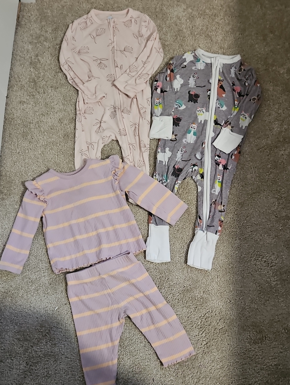 Little Sleepies & Cloud island Baby Pajamas and long sleeve set